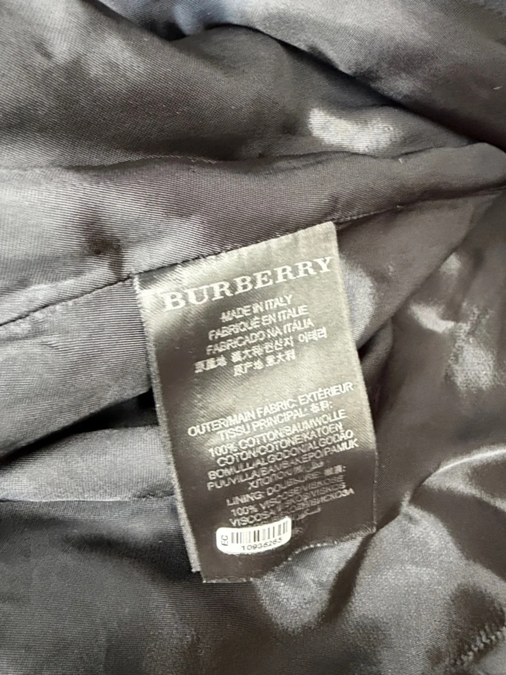 EXCELLENT Burberry Prorsum navy Logo-Lined trench coat jacket size 46 - Picture 6 of 8